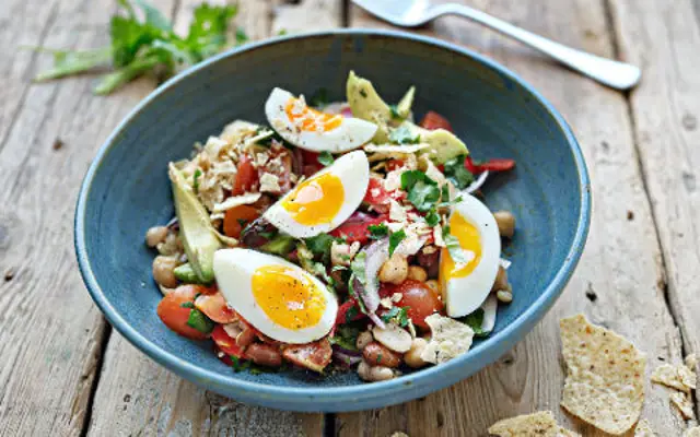 Mexican Salad with Soft Boiled Eggs