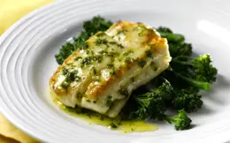 Pan-fried Hake with Lemon and Herb Butter Sauce