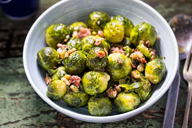 Roasted Brussels Sprouts with Lardons