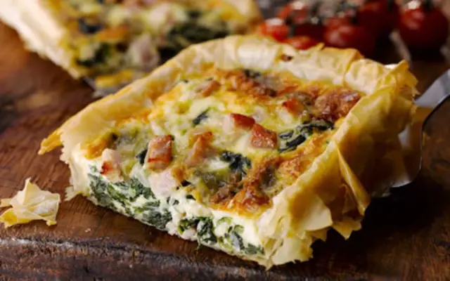 Bacon, Spinach and Cheese Tart