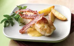 Pan-fried Whiting with Crispy Bacon and Butter Sauce