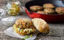 Pork Burgers with Spicy Coleslaw