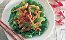 Singapore Beef with Spinach