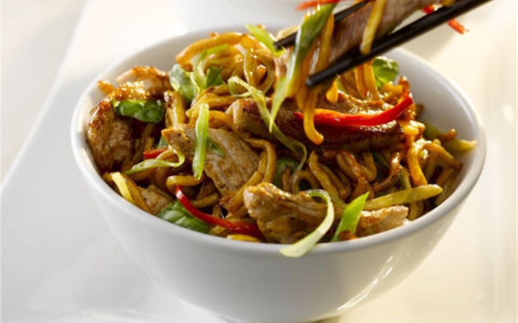 Stir-Fried Pork and Ginger Noodles