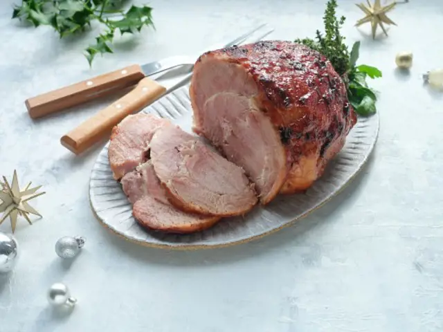Cider Baked Ham with a Cherry Glaze