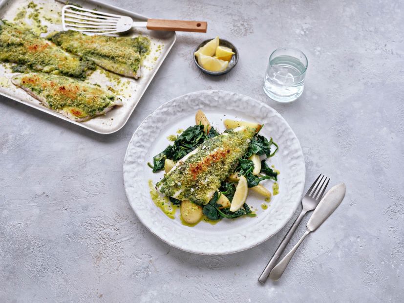 Whiting with a Herb Crust