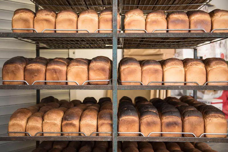 rows of baked bread