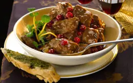 Beef Casserole with Cranberries and Port