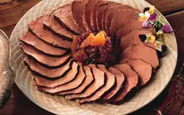 Spiced Beef with Apricot and Almond Chutney