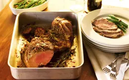 Butterfly Leg of Lamb with Anchovy and Rosemary Topping
