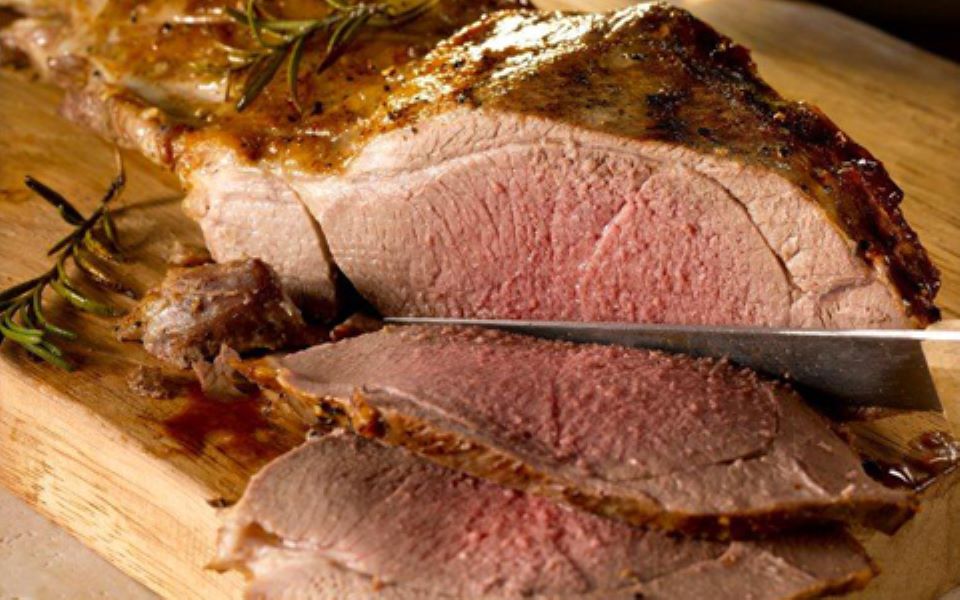 Butterfly Leg of Lamb with Tomato and Cucumber Salad