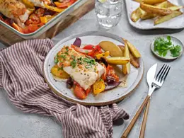 Tray Baked Hake with Vegetables and Smoked Paprika